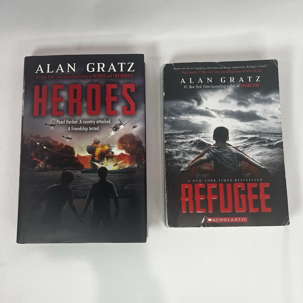 Alan Gratz Heroes Hardcover Refugee Paperback Book Lot‎ of 2 WW2 Pearl Harbor